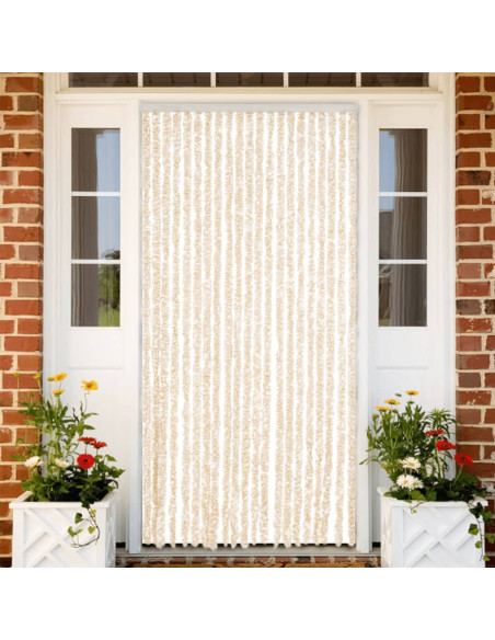 Tenda Antimosche Beige e Bianca 90x200 cm in Ciniglia