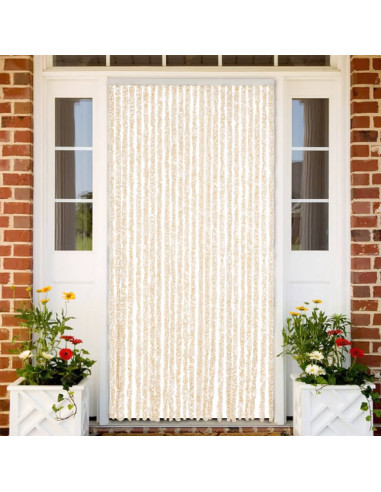 Tenda Antimosche Beige e Bianca 100x200 cm in Ciniglia