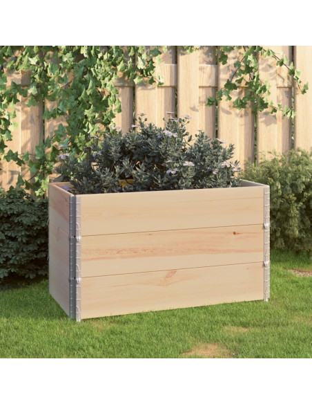 Fioriere Rialzate 3 pz 50x100 cm in Legno Massello di Pino