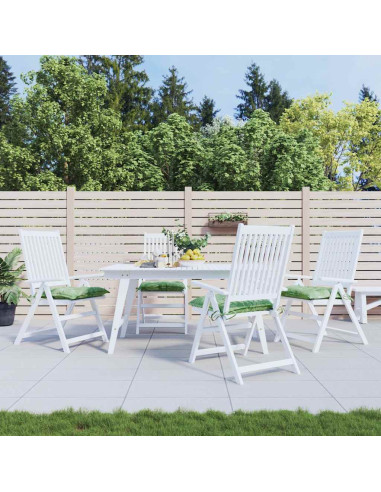 Cuscini per Sedia 4 pz Motivo a Foglie 40x40x7 cm Tessuto