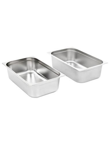 Contenitori Gastronorm 2 pz GN 1/1 150 mm in Acciaio Inox