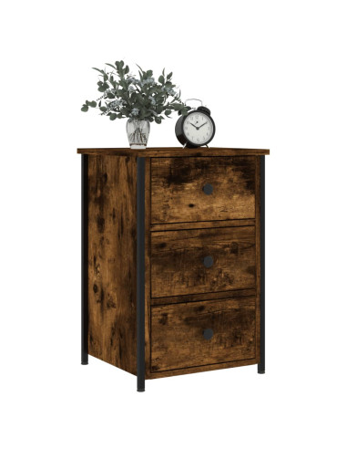 Comodino Rovere Fumo 40x36x60 cm in Legno Multistrato