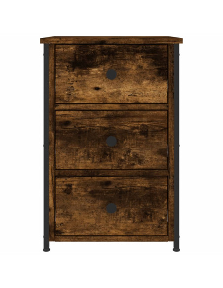 Comodino Rovere Fumo 40x36x60 cm in Legno Multistrato