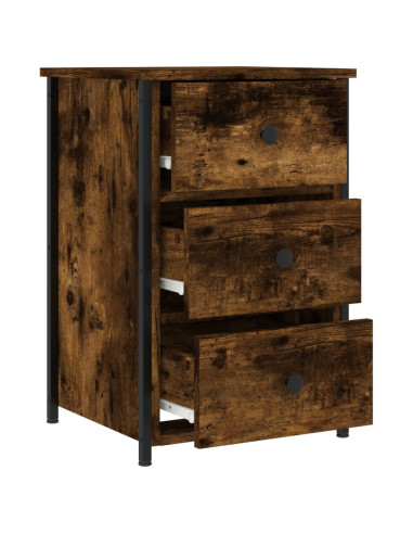 Comodino Rovere Fumo 40x36x60 cm in Legno Multistrato