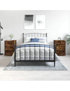 Comodini 2 pz Rovere Fumo 40x36x60 cm in Legno Multistrato