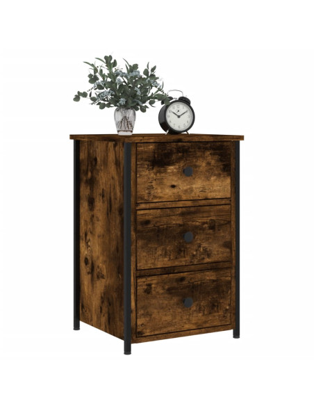 Comodini 2 pz Rovere Fumo 40x36x60 cm in Legno Multistrato