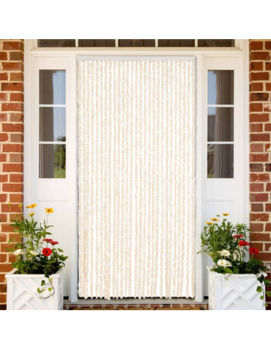Tenda Antimosche Beige e Bianca 118x220 cm in Ciniglia