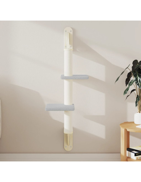 Albero per Gatti con Tiragraffi a Parete Grigio Chiaro 108 cm