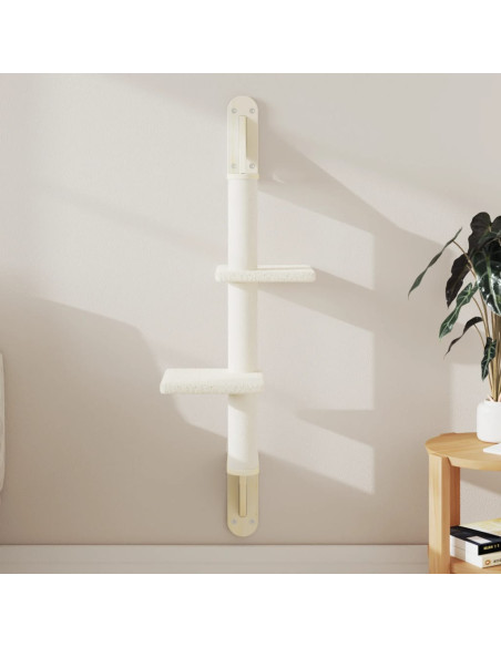 Albero per Gatti con Tiragraffi a Parete Crema 108 cm