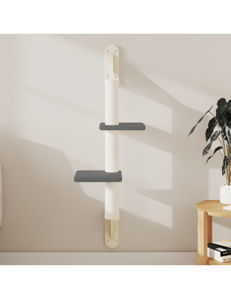Albero per Gatti con Tiragraffi a Parete Grigio Scuro 108 cm