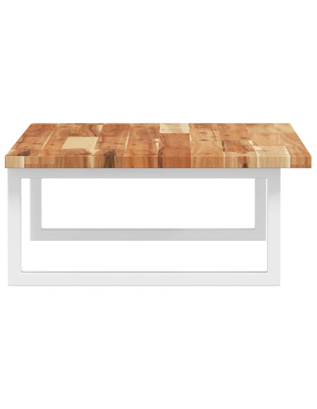 Ripiano a Parete per Lavabo in Acciaio e Massello di Acacia