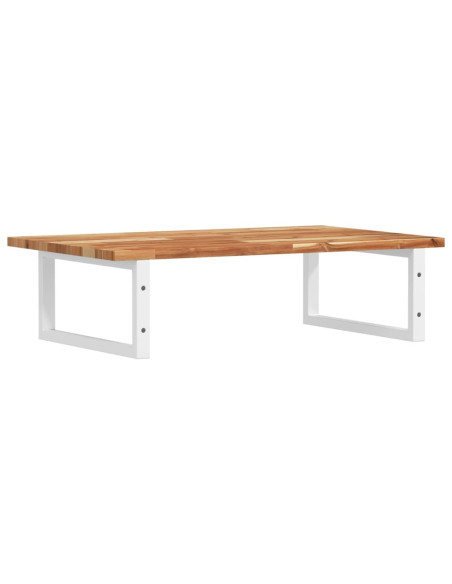 Ripiano a Parete per Lavabo in Acciaio e Massello di Acacia