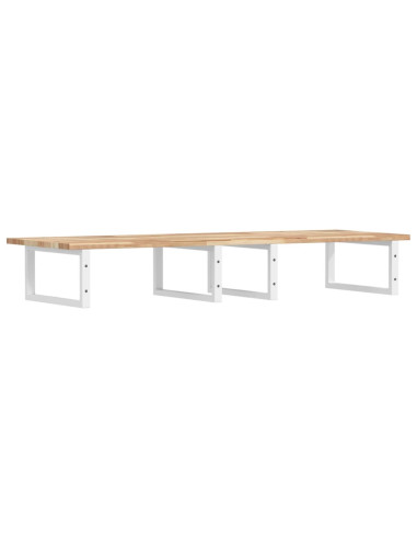 Ripiano a Parete per Lavabo in Acciaio e Massello di Acacia