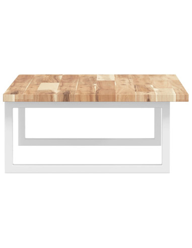 Ripiano a Parete per Lavabo in Acciaio e Massello di Acacia