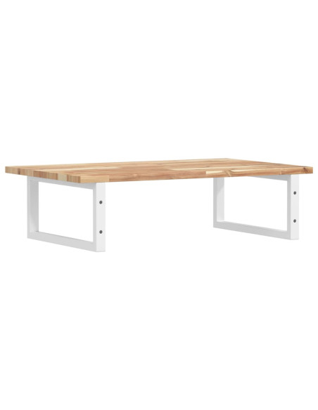 Ripiano a Parete per Lavabo in Acciaio e Massello di Acacia