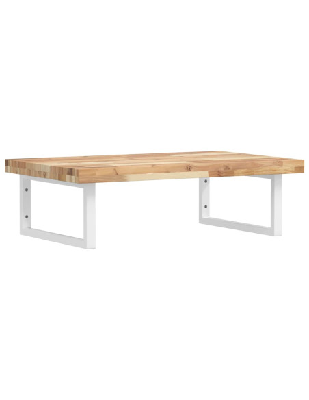 Ripiano a Parete per Lavabo in Acciaio e Massello di Acacia