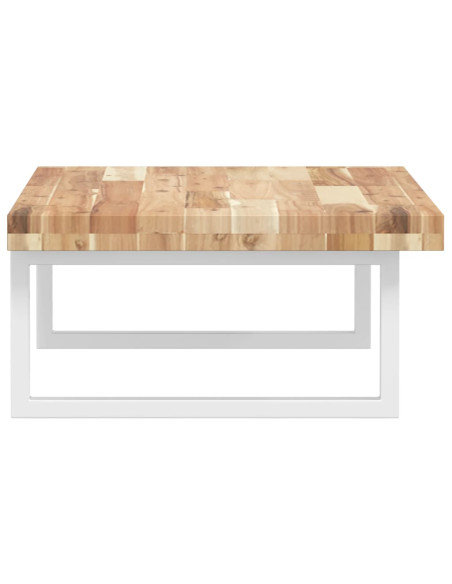 Ripiano a Parete per Lavabo in Acciaio e Massello di Acacia