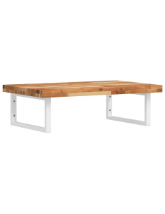 Ripiano a Parete per Lavabo in Acciaio e Massello di Acacia 2