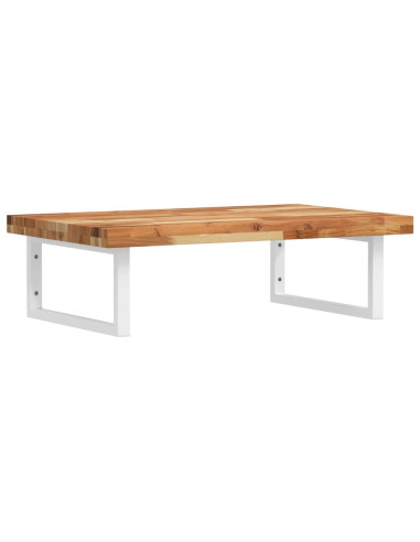 Ripiano a Parete per Lavabo in Acciaio e Massello di Acacia