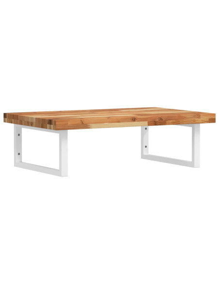 Ripiano a Parete per Lavabo in Acciaio e Massello di Acacia