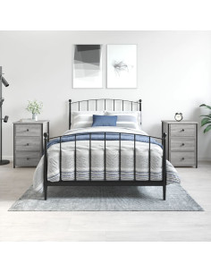 Comodini 2 pz Grigio Sonoma 40x36x60 cm in Legno Multistrato