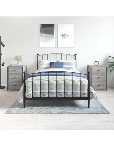 Comodini 2 pz Grigio Sonoma 40x36x60 cm in Legno Multistrato