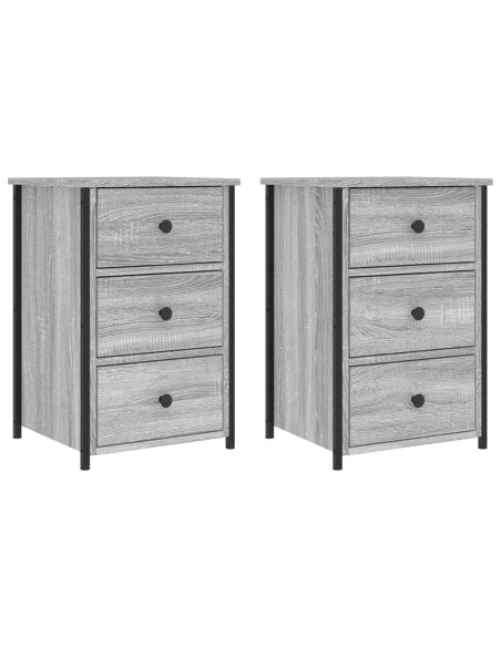 Comodini 2 pz Grigio Sonoma 40x36x60 cm in Legno Multistrato