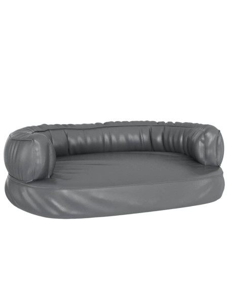 Letto Cani Ergonomico Gommapiuma Grigio 60x42 cm in Similpelle