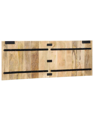 Testiera 140 cm in Legno Massello di Mango Grezzo
