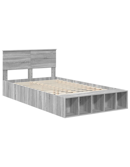 Struttura del letto con lo scaffale Grigio Sonoma 120 x 190 cm
