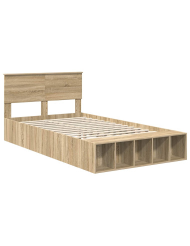 Struttura del letto con lo scaffale Rovere Sonoma 120 x 200 cm