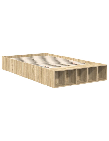 Struttura del letto con lo scaffale Rovere Sonoma 120 x 200 cm
