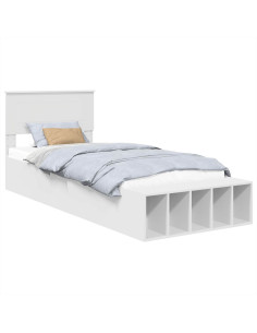 Struttura del letto Bianco 100 x 200 cm Legno multistrato 2