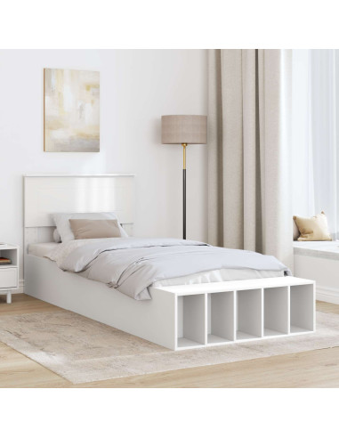 Struttura del letto Bianco 100 x 200 cm Legno multistrato