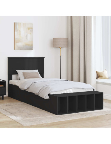 Struttura del letto Nero 100 x 200 cm Legno multistrato