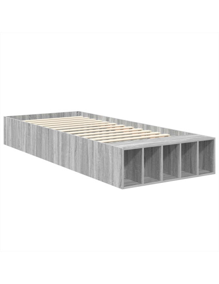 Struttura del letto con lo scaffale Grigio Sonoma 100 x 200 cm