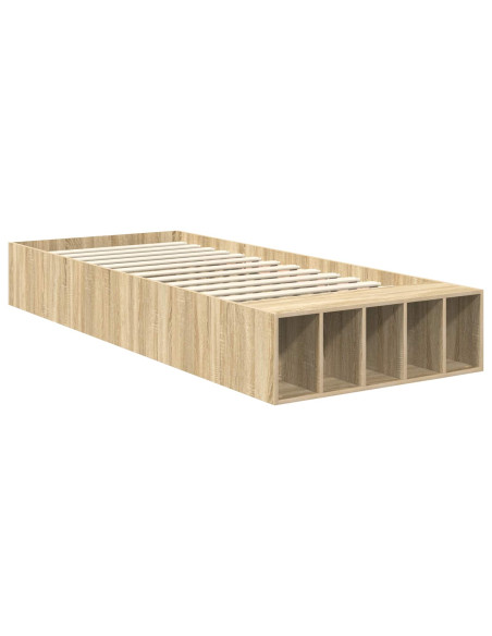 Struttura del letto Rovere Sonoma 90 x 200 cm Legno multistrato