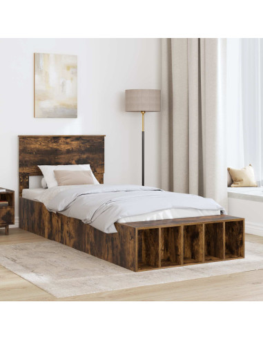 Struttura del letto Rovere fumé 90 x 200 cm Legno multistrato