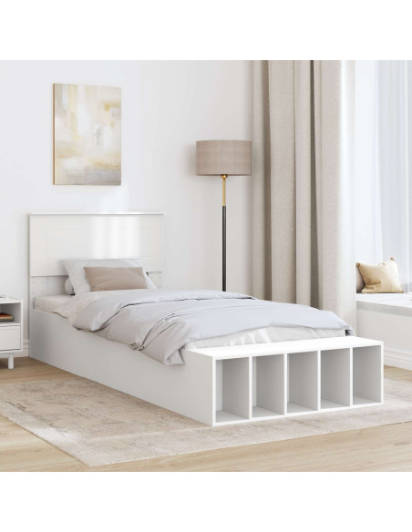 Struttura del letto Bianco 75 x 190 cm Legno multistrato
