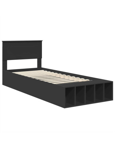 Struttura del letto Nero 75 x 190 cm Legno multistrato