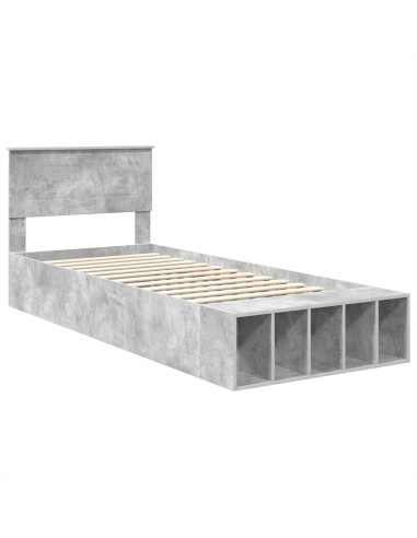 Struttura del letto con lo scaffale Grigio cemento 70 x 190 cm