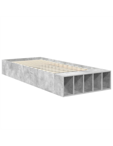 Struttura del letto con lo scaffale Grigio cemento 70 x 190 cm