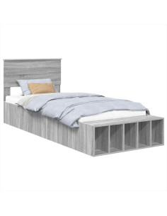 Struttura del letto Grigio Sonoma 75 x 190 cm Legno multistrato 2