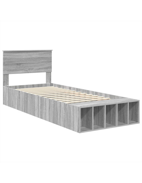 Struttura del letto Grigio Sonoma 75 x 190 cm Legno multistrato
