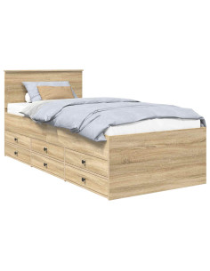 Daybed Rovere Sonoma e Nero 100 x 200 cm Legno multistrato 2