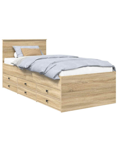 Daybed Rovere Sonoma e Nero 100 x 200 cm Legno multistrato
