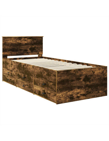 Daybed Rovere Affumicato e Nero 100 x 200 cm Legno multistrato