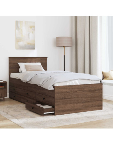 Daybed Rovere Marrone e Nero 100 x 200 cm Legno multistrato