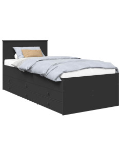 Daybed con cassetto Nero 90 x 190 cm Legno multistrato 2