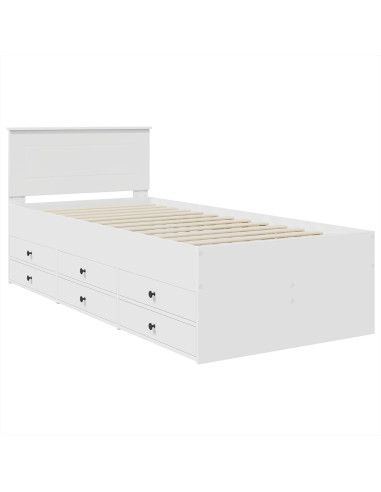 Daybed con cassetto Bianco e Nero 75 x 190 cm Legno multistrato